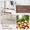 Costway 3-Piece Counter Height Bar Table Set with 2 Stools, 2 Wine Holders White & Walnut